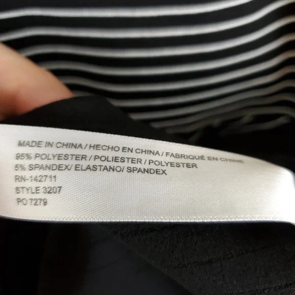 Eloquii Fit and Flare Black & White Stripe Dress - Picture 3 of 6